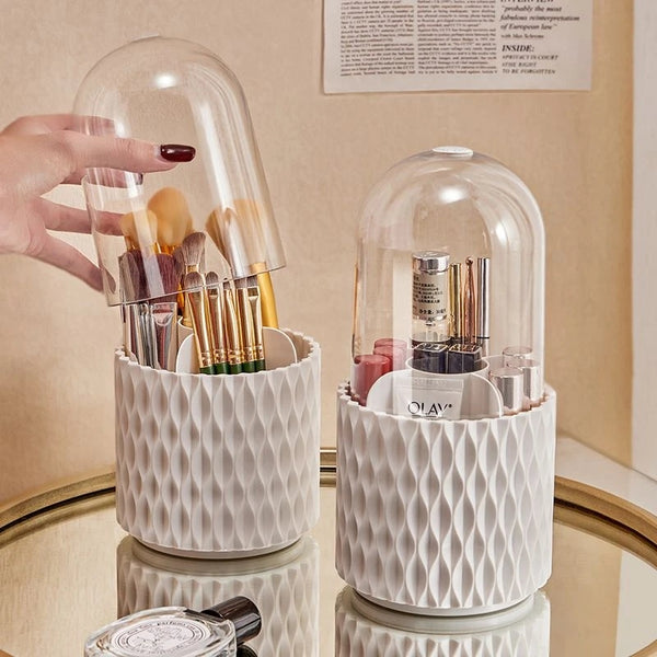 Rotary brush cylinder with cover dustproof brush cylinder cosmetics storage box - happyshop365247