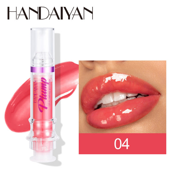 HANDAIYAN PLUMP & POUT Lip Plumping Booster Gloss, High Shine for Plumper Looking Lips,Extreme Shine Crystal Volume Lip Oil - happyshop365247