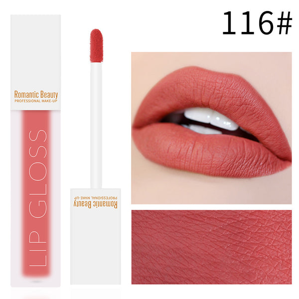 Romantic Beauty Velvet Matte Lip Glaze Non-Stick Lip Gloss - happyshop365247