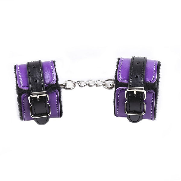 Fun PU Leather Handcuffs Ankles Couple Games Flirting Toys Passion Handcuffs Alternative Binding SM Shackles - happyshop365247