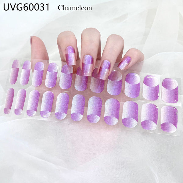 Blush Nail Stickers Uv Semi-baked Gel - happyshop365247