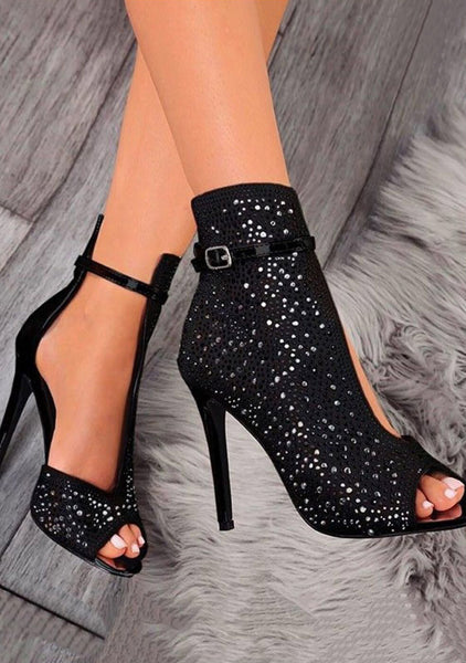 Fishbill Rhinestone Heels - happyshop365247