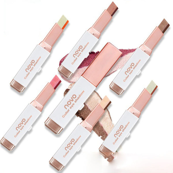 Eyeshadow Stick Stereo Gradient Shimmer Double Color Cream Pen Eye Makeup Cosmetics Tool - happyshop365247
