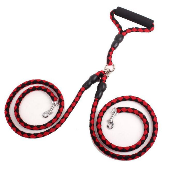 Double-Ended Traction Rope For Walking The Dog Hand-Double-Ended Traction Rope One Plus Two Leash Collar Pet Supplies Dog Collar - happyshop365247