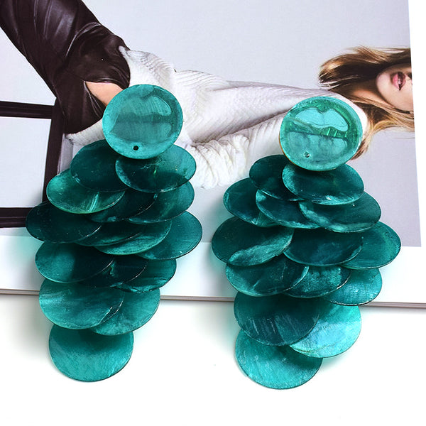 Beauty Fashion Earrings Shell Long Multi-piece Jewelry - happyshop365247