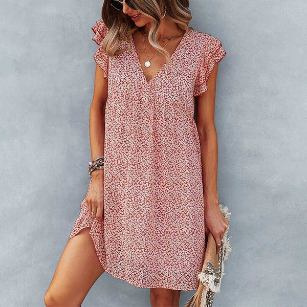 Loose Women's Dresses V-neck Sexy Skirts Amazon Summer New Products - happyshop365247