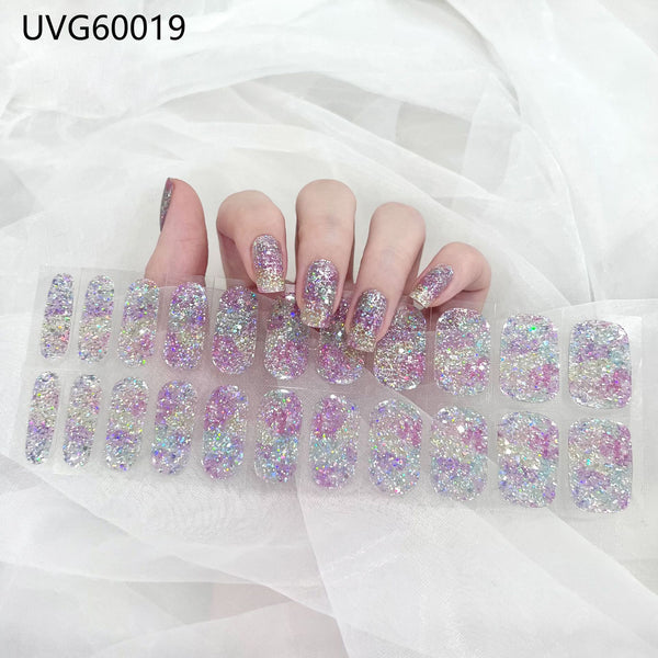 Blush Nail Stickers Uv Semi-baked Gel - happyshop365247