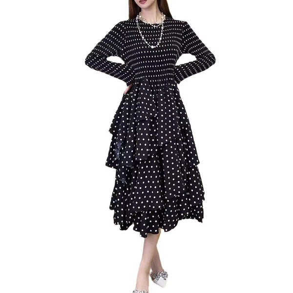 Long Sleeve A- Line Skirt Slimming Fall Women's Clothing - happyshop365247