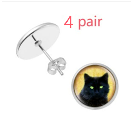 Personalised Pet Photo Earrings Customized Photo And Image Creative Earrings Personality Photo Family Photo Baby Child Dad Mom Brothers Sisters Parents Family Portrait Stud Earrings Customize