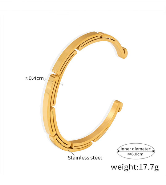 18K gold multi-layer design trendy unique open bracelet - happyshop365247