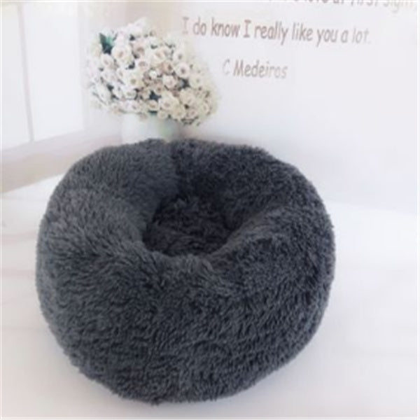 Round Long Hairy Autumn And Winter Nest Pad Cat Mattress - happyshop365247