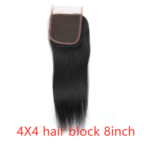 Real human hair straight wave human hair hair curtain natural color wig hair extension - happyshop365247