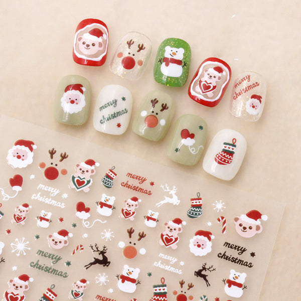 Nail Art Sticker Santa Claus Cartoon - happyshop365247