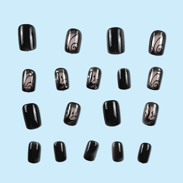 Dark Ins Style Black Vine Wearing Nails And Nails - happyshop365247