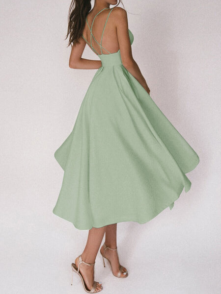 Sexy V-neck Suspender Dress Summer Fashion A-Line Long Dresses For Women - happyshop365247