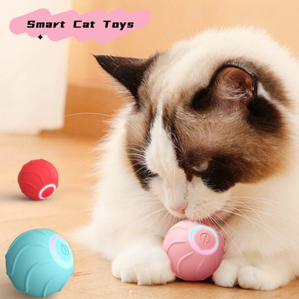 Smart Cat Toys Rolling Ball Pet Cat Owner Interactive Pets Toys Automatic Bouncing Ball USB Self Hi Teasing Kittens Jumping Ball - happyshop365247