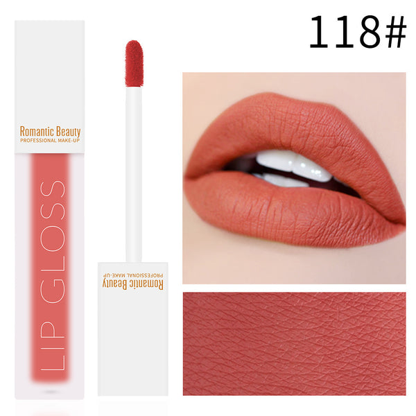 Romantic Beauty Velvet Matte Lip Glaze Non-Stick Lip Gloss - happyshop365247