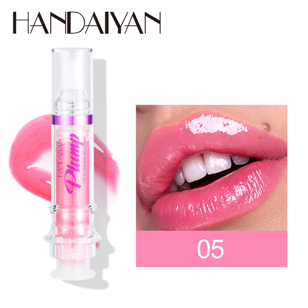 HANDAIYAN PLUMP & POUT Lip Plumping Booster Gloss, High Shine for Plumper Looking Lips,Extreme Shine Crystal Volume Lip Oil - happyshop365247