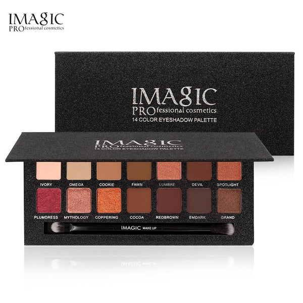 IMAGIC 14 Color Matte Nude Eye Shadow Pallete Cosmetics - happyshop365247