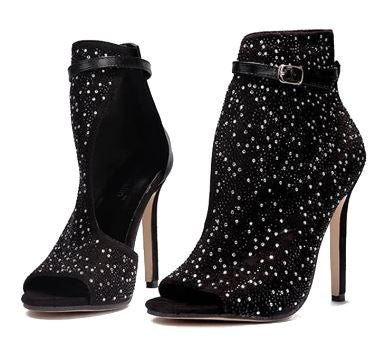 Fishbill Rhinestone Heels - happyshop365247