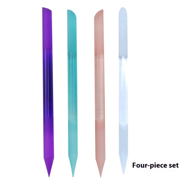 Full-color Cylindrical Glass Nail File Manicure Implement Manicure Household Double-headed Nail-free - happyshop365247