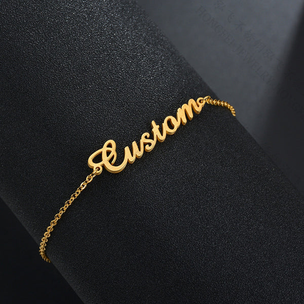 Summer Personalized Custom Name Anklets For Women Stainless Steel Cable Chain Gold Colour Sandy Beach Exquisite Jewelry Present - happyshop365247