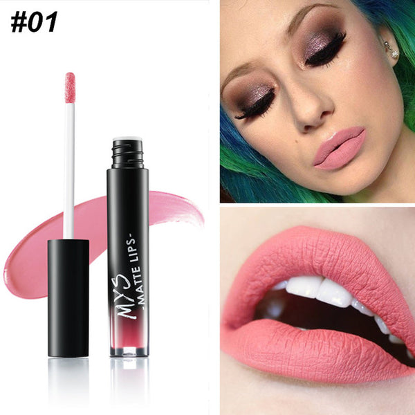 MYS Brand Makeup Matte Liquid Lipstick Tint Waterproof Make Up Long Lasting Lip Stick Nude Lip Gloss Cosmetics Batom - happyshop365247