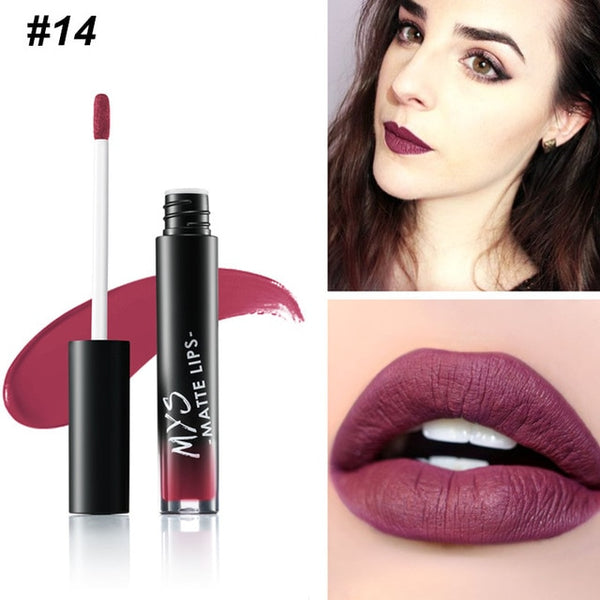 MYS Brand Makeup Matte Liquid Lipstick Tint Waterproof Make Up Long Lasting Lip Stick Nude Lip Gloss Cosmetics Batom - happyshop365247