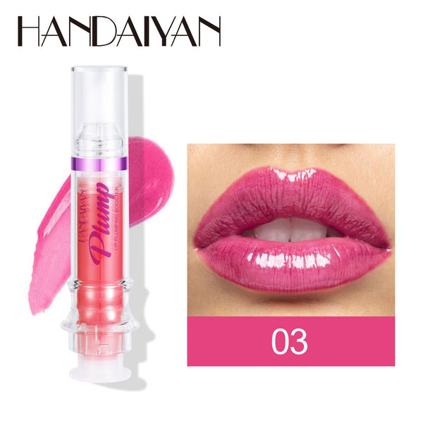 HANDAIYAN PLUMP & POUT Lip Plumping Booster Gloss, High Shine for Plumper Looking Lips,Extreme Shine Crystal Volume Lip Oil - happyshop365247