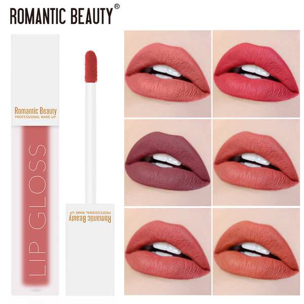 Romantic Beauty Velvet Matte Lip Glaze Non-Stick Lip Gloss - happyshop365247