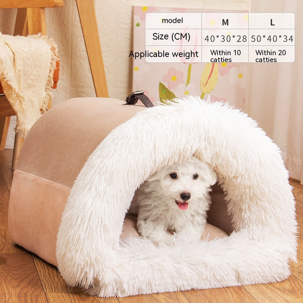 New Splice Portable Pet Nest Portable Autumn And Winter Warm Dog Nest Moisture-proof Long Fur Cat Nest Cross Border Pet Nest - happyshop365247
