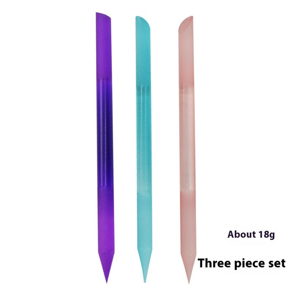 Full-color Cylindrical Glass Nail File Manicure Implement Manicure Household Double-headed Nail-free - happyshop365247