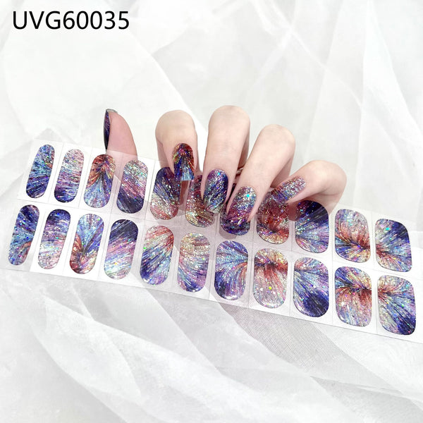 Blush Nail Stickers Uv Semi-baked Gel - happyshop365247
