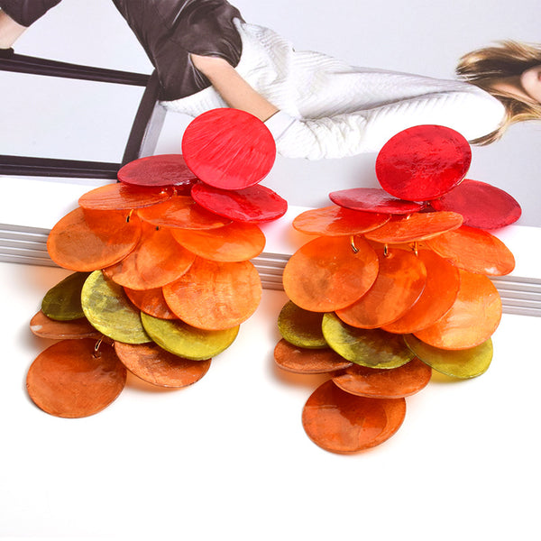 Beauty Fashion Earrings Shell Long Multi-piece Jewelry - happyshop365247