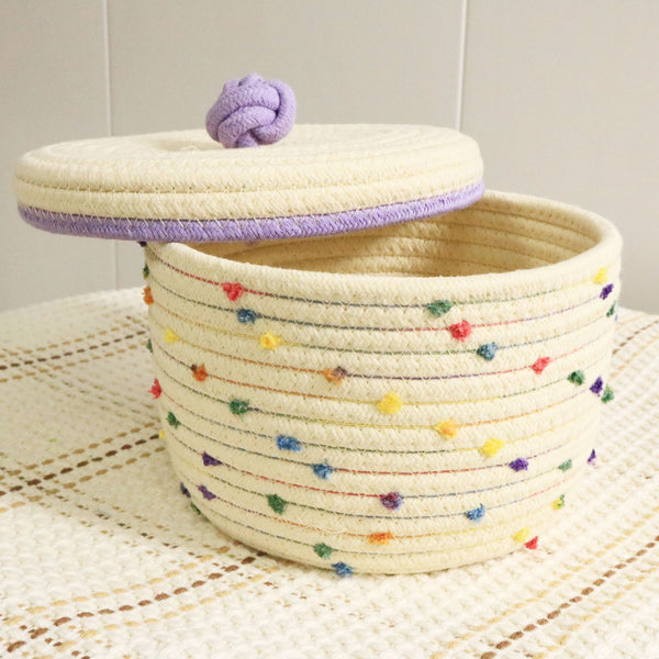 Creative desktop cosmetics storage woven basket - happyshop365247