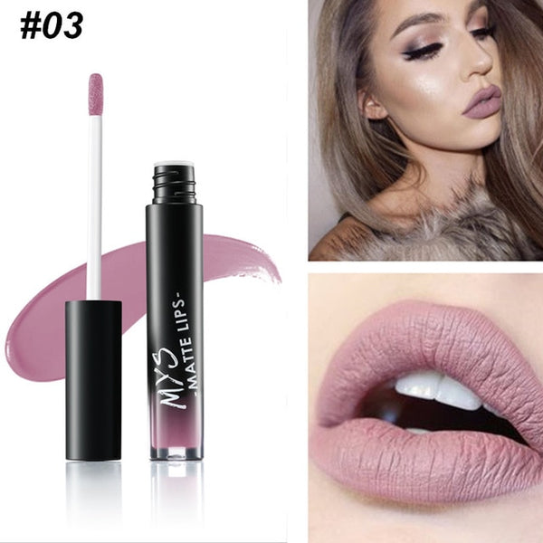 MYS Brand Makeup Matte Liquid Lipstick Tint Waterproof Make Up Long Lasting Lip Stick Nude Lip Gloss Cosmetics Batom - happyshop365247