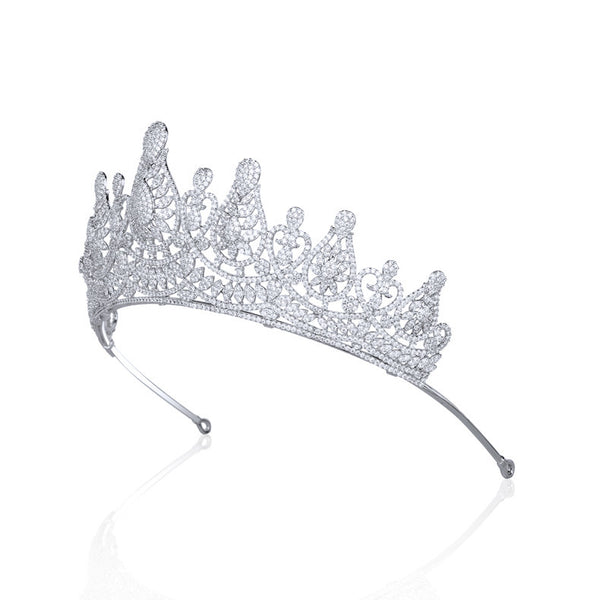 Tiara Micro-inlaid Zircon Crown Wedding Tiara - happyshop365247