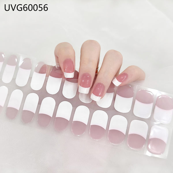 Blush Nail Stickers Uv Semi-baked Gel - happyshop365247