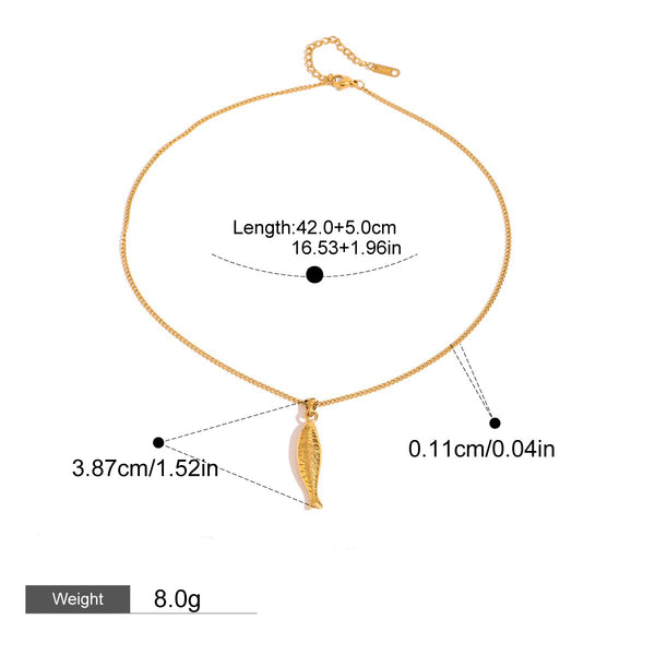 18K Goldfish Shaped Trendy Unique Necklace - happyshop365247