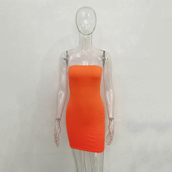 One-line Collar Hip Wrap Hundred Dresses For Women - happyshop365247