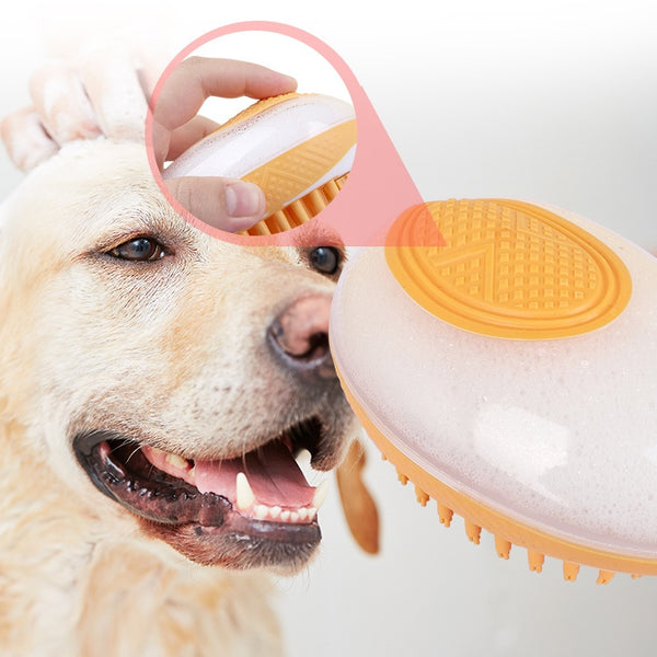Dog Cat Bath Brush 2-in-1 Pet SPA Massage Comb Soft Silicone Pets Shower Hair Grooming Cmob Dog Cleaning Tool Pet Products - happyshop365247