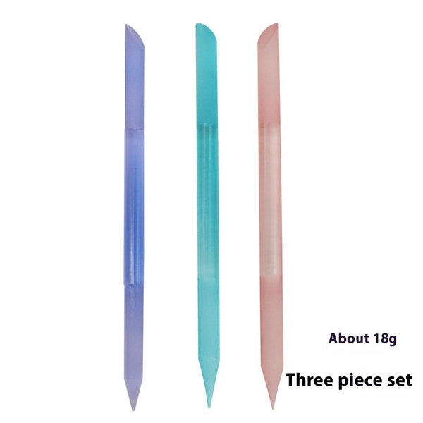 Full-color Cylindrical Glass Nail File Manicure Implement Manicure Household Double-headed Nail-free - happyshop365247