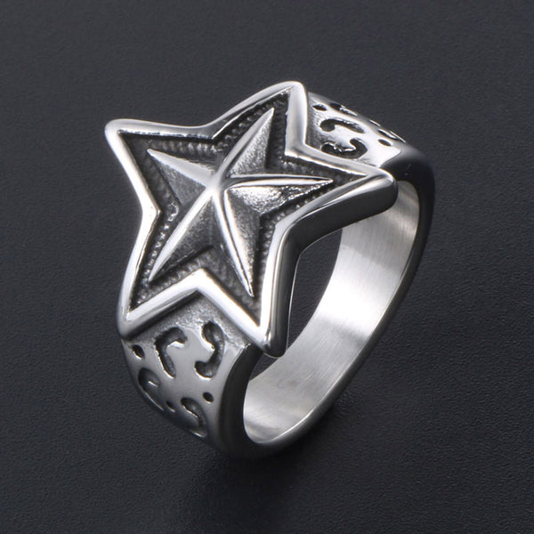 Stainless Steel Ring Men And Women Star Jewelry - happyshop365247