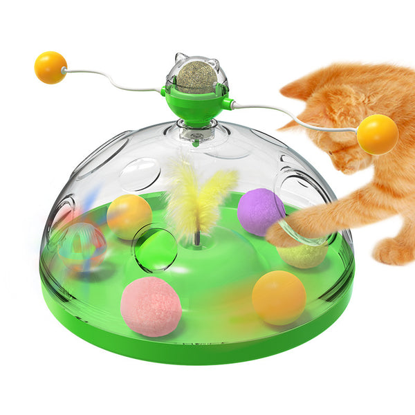 Meows Windmill Funny Cat Toys Interactive Multifunctional Turntable Pet Educational Toys With Catnip Luminous Ball Pinwheel Toys Pet Products - happyshop365247