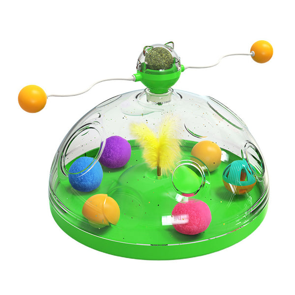 Meows Windmill Funny Cat Toys Interactive Multifunctional Turntable Pet Educational Toys With Catnip Luminous Ball Pinwheel Toys Pet Products - happyshop365247