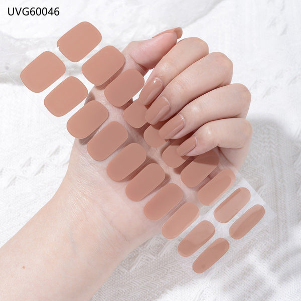 Blush Nail Stickers Uv Semi-baked Gel - happyshop365247