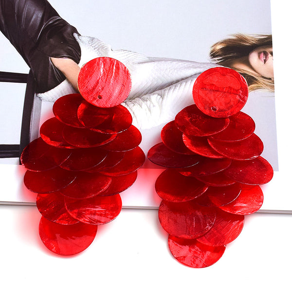 Beauty Fashion Earrings Shell Long Multi-piece Jewelry - happyshop365247