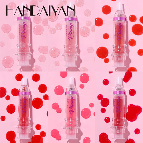 HANDAIYAN PLUMP & POUT Lip Plumping Booster Gloss, High Shine for Plumper Looking Lips,Extreme Shine Crystal Volume Lip Oil - happyshop365247