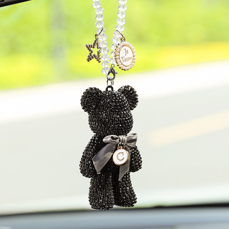 Car Rearview Mirror Pendant Diamond-embedded Violent Bear Bear Ornaments