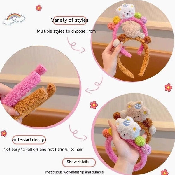 Cute Face Wash Hair Bands Female Cartoon Headwear Hair Band Headband Apply - happyshop365247